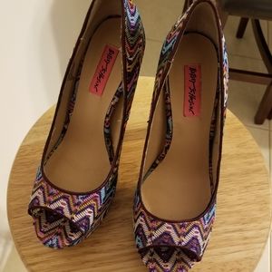 Betsey Johnson peep toe pumps